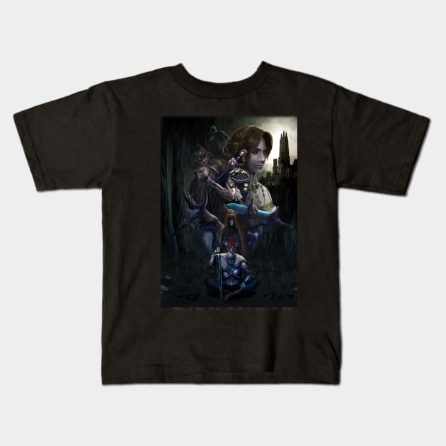 Dark Souls 2 poster Kids T-Shirt by bside7715